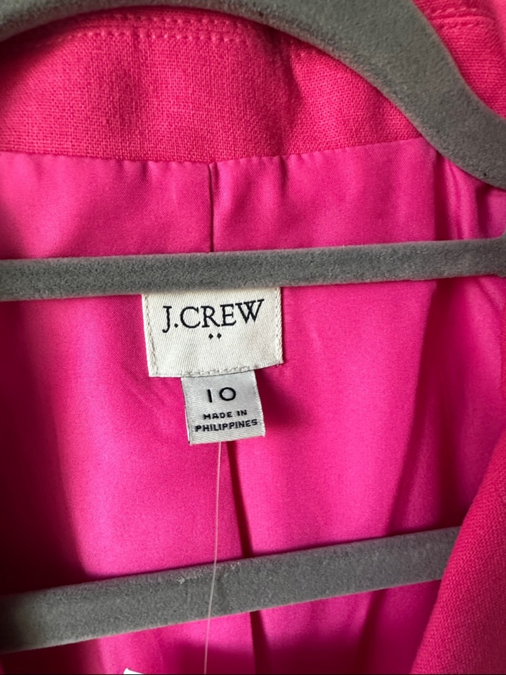 J. Crew Vibrant Pink Single-Button Blazer - SZ 10 - Picture 3 of 9
